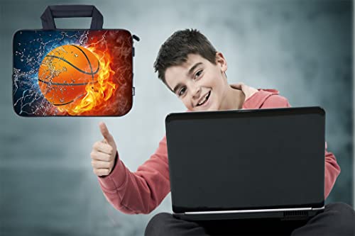 AMARY14 15 15.4 15.6 inch Laptop Handle Bag Computer Protect Case Pouch Holder Notebook Sleeve Neoprene Cover (Hot Basketball) - color: Hot Basketball