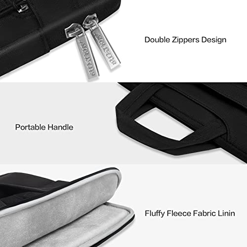 MOSISO Laptop Shoulder Bag Compatible with MacBook Air/Pro,13-13.3 inch Notebook,Compatible with MacBook Pro 14 inch M5 M4 M3 M2 M1 2026-2021,Polyester Flapover Briefcase Sleeve Case, Black - color: Black, size: 13.3 inch