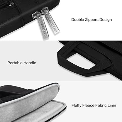 MOSISO Laptop Shoulder Bag Compatible with MacBook Air/Pro,13-13.3 inch Notebook,Compatible with MacBook Pro 14 inch M5 M4 M3 M2 M1 2026-2021,Polyester Flapover Briefcase Sleeve Case, Black - color: Black, size: 13.3 inch