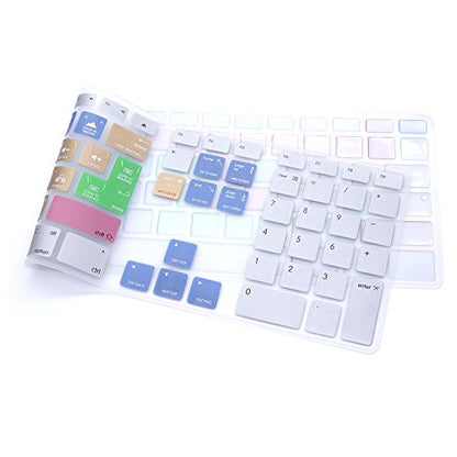 Ultra Thin Shortcuts Extended Silicone Keyboard Protective Cover Skin for Mac Aluminum Wired Keyboard MB110LL/B (A1243) Numeric Keypad (for Adobe Premiere Pro CC) - color: Premiere Pro CC