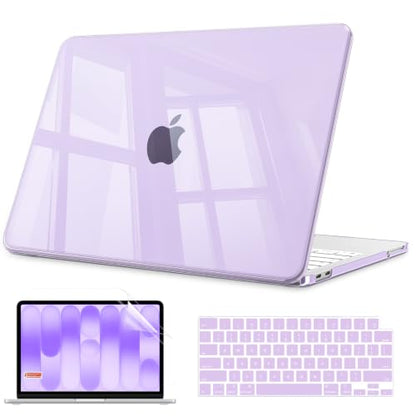 B BELK for MacBook Neo Case 13 inch 2026 Release A3404, Crystal Purple | Scratch Resistant Protective Hard Shell for Mac Neo Case with Keyboard Cover & Screen Protector, Lightweight, Easy Snap-On - color: Crystal Purple