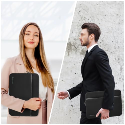 ARVOK Laptop Sleeve for MacBook Air/Pro, Notebook Computer Tablet Pouch Cover for HP/Dell/Lenovo/Asus/Acer/Samsung, Water Resistant Neoprene Laptop Case with Pocket, Black (15 inch) - size: 15 inch