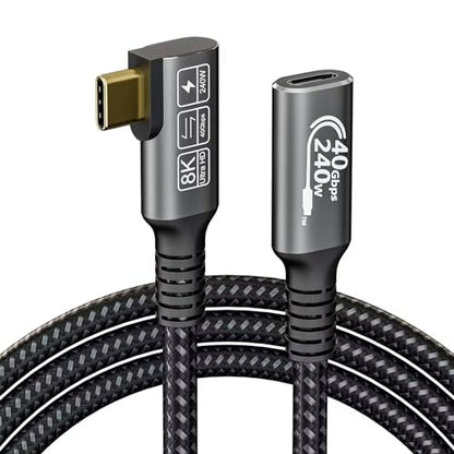 USB C 4 Extension Cable, with Thunderbolt 4 Cable, 240 W Charging, 40 Gbps Data, 8K @ 60Hz 4K, PD3.1, USB C Female, for Hub, Dock MacBook, SSD - size: Extension 40G 240W 0.5M