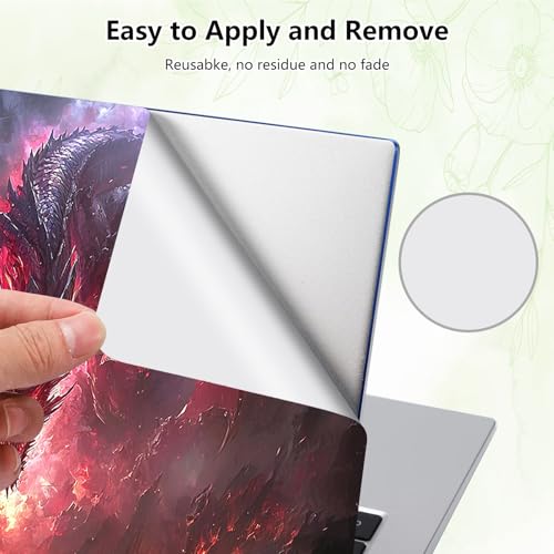 Laptop Skin Sticker Decal, Universal Reusable Vinyl Laptop Cover for 12" 13" 13.3" 14" 15" 15.4" 15.6" Notebook PC, Waterproof Scratch-Resistant with 2 Wrist Pads, Easy to Apply & Remove,I Dragon - color: I Dragon