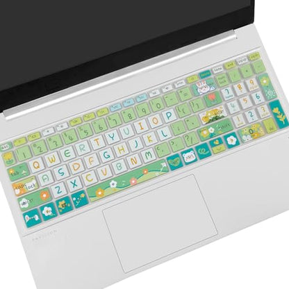 Cute Silicone Keyboard Cover for 15.6’’ HP Pavilion & HP Laptop 15-eg 15t-eg 15-eh 15-er Series, HP Laptop 17 17-cn 17-cp 17z-cp Series, Cute Flowers - color: Cute Flowers