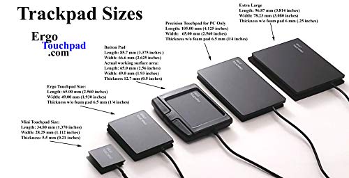 Ergo Touchpad Buttons ETP001BTP Low Profile - Plug-n-Play, just Plug it in for Basic Mouse Functions and Glide Extend for Unlimited Drag-n-Drop.