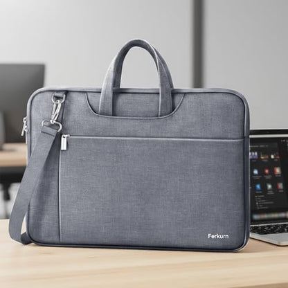 Ferkurn 17 17.3 Inch Laptop Bag Case Women Men Compatible with HP OmniBook Envy Omen Pavilion/LG Gram/Dell Inspiron Precision/Yoga ThinkPad, Carrying Briefcase Messenger Computer Bag 18 inch, Grey - color: Heather Grey, size: 17.3 inch