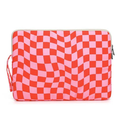 Laptop Sleeve 13.3 inch14 Inch, 15.6inchWater Resistant Traveling Computer Cover with Handle, Shockproof Protective Carrying Laptop Case (Y8-Pink Checker, 16 inch) - color: Y8-Pink Checker, size: 16 inch