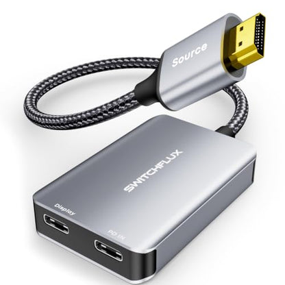 AR Glasses HDMI to USB C Adapter, 45W PD Play&Charge | 4K@60Hz Video Converter for XREAL, RayNeo and VITURE, Compatible with Switch, Portable Monitor, PS5, Xbox and Laptops