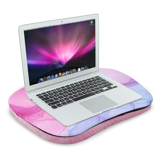Lap Laptop Desk - Portable Lap Desk with Pillow Cushion, Fits up to 15.6 inch Laptop for Home Office Students Use as Computer Laptop Stand, Book Tablet((1-Purple Blue Splash Ink) - color: 1-purple Blue Splash Ink