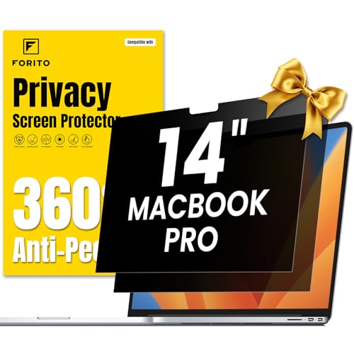 F FORITO 2-Pack 360° Laptop Matte Privacy Screen Compatible with 2025-2021 MacBook Pro 14 inch (M5 M4 M3 M2 M1 Pro Max Chip), Eye Protection and Anti Peeping Laptop Computer Privacy Screen Shield - size: for MacBook Pro 14"(2021-2025, M1 M2 M3 M4 M5)