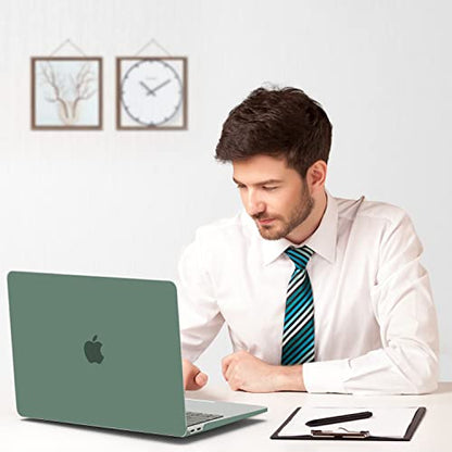 B BELK for MacBook Air 13 inch Case M1 2021 2020 2019 2018, Midnight Green | A2337 A2179 A1932, Matte Plastic Hard Shell for MacBook Air 13.3 inch Case Touch ID with Keyboard Cover & Screen Protector - color: Midnight Green
