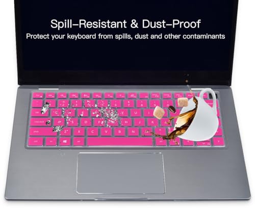Keyboard Cover Skin for Dell Latitude 3440 5440 5430 5431 5420 14", 14" 7440 7430 7420 7410, Dell Latitude 14" 9420 9430, 15.6" 9520 9510 7520 Keyboard Protector, Hot Pink - color: Hot Pink