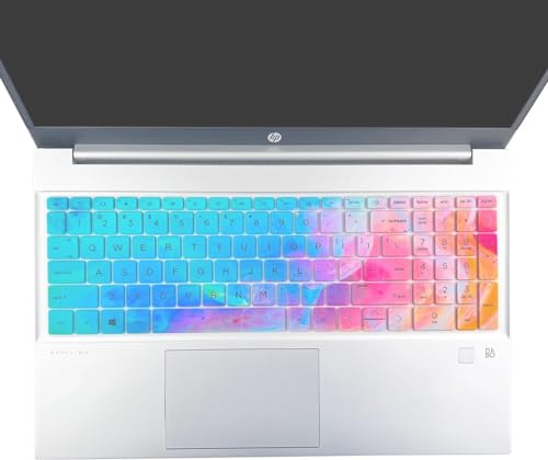 Colorful Keyboard Cover for HP Pavilion & HP 17.3" Laptop 17t 17z 17-cn 17-cp Series 17z-cp200/cp300 17t-cn300 17t-cn000/cn200 17-cp3005dx 17-cp3055cl 17-cn2083dx 17-cn3003dx 17-cn4153cl 17-cn4065cl - color: Colorful(Regular Letters)