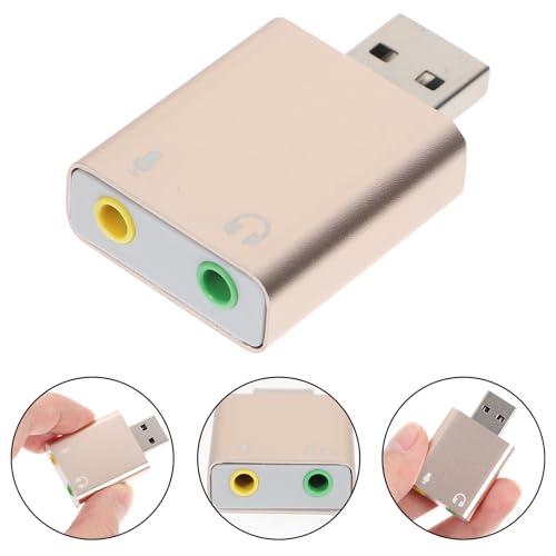DOITOOL Channel USB External Sound Card Adapter with Aluminum Shell Multi-Channel Stereo Audio Converter for Laptop Desktop Aux to USB Audio Interface with Headphone and Random Color