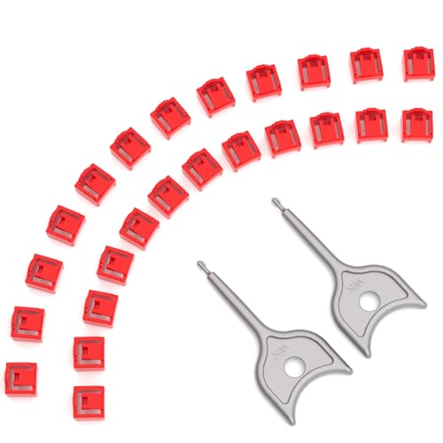 24-Pack RJ45 Port Locks with 2 Keys,Security Network Port Lock & Dust Cover,Female RJ45 Connector Blocker Cap Protector for Computers,Servers, Routers & More (Red) - color: Red, size: 24+2