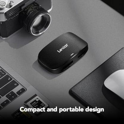 Lexar CFexpress Type B/SD Card Reader, Up to 10Gbps, USB 3.2 Gen 2 | Designed for CFexpress Type B & SD Cards, Dual-slot Simultaneous Offload, Includes USB-C/A Adapter, LRW520U-RNBNG - style: CFexpress Type B / SD USB 3.2 Reader