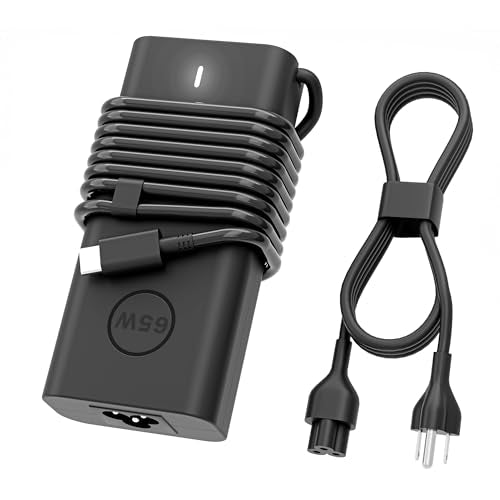SZGUDULO 65W 60W USB C Laptop Charger Compatible with Dell Latitude XPS Chromebook Fast Charger Type C Power Cord - color: black-2