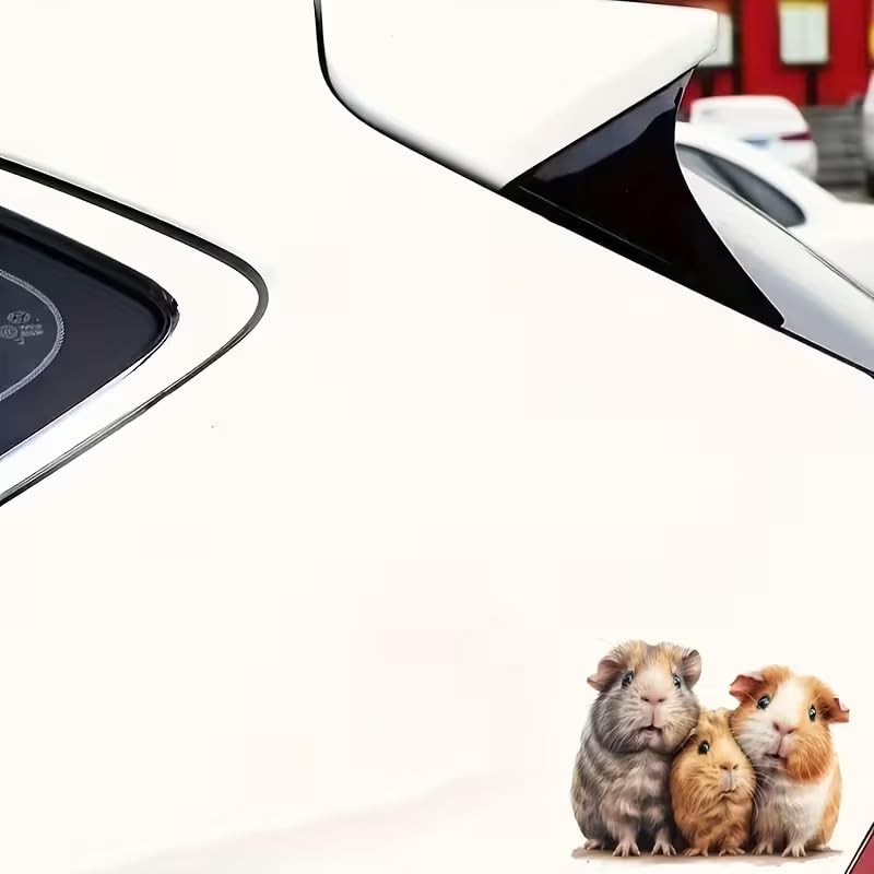 Cute Animal Hamster PVC Vinyl Car Decals Stickers Waterproof Self-Adhesive Decals for Cars, Laptops, Trucks, Motorcycles Wall Window Luggage Scratch Cover Door Decor Sticker