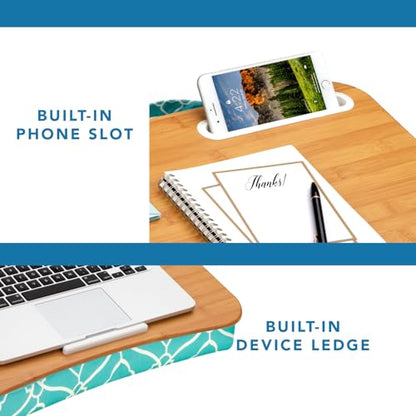 LAPGEAR XL Designer Lap Desk – Aqua Trellis, Fits 17.3” Laptops - color: Aqua Trellis