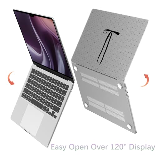 Compatible with MacBook Neo 13 inch Case 2026 Cute Bow Polka Dot | Release Model A3404 with A18 Pro Chip | Protective Hard Shell Matte Cover for MacBook Neo 13'' - color: Black Bow D, size: MacBook Neo 13 inch
