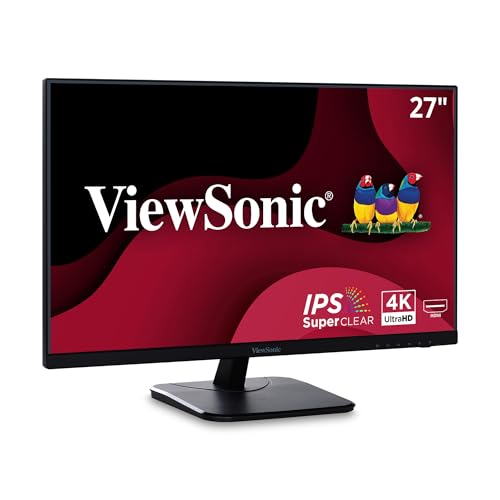 ViewSonic VA2756-4K-MHD 27 Inch 4K Monitor, IPS Display for Enhanced Home and Office Productivity, Ultra-Thin Bezels, HDMI, and DisplayPort Inputs - size: 27 Inches, style: 4K