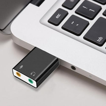 USB Sound Card Adapter USB 3.5mm Sound Card Adapter | Plug And Play USB Card Equipment, Sound Card Accessories for Laptops Desktops