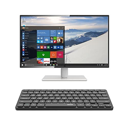 Arteck 2.4G Wireless Keyboard Ultra Slim and Compact Wireless Keyboard with Media Hotkeys for Computer/Desktop/PC/Laptop/Surface/Smart TV and Windows 10/8/ 7 Built-in Rechargeable Battery