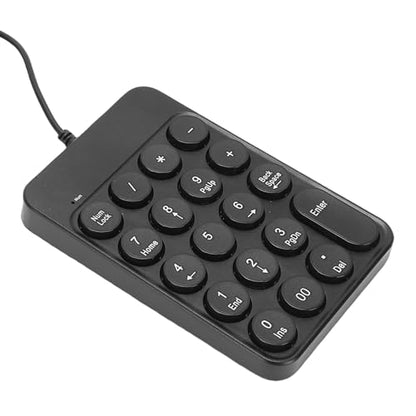 FILFEEL USB Wired Number Pad 19 Key Ergonomic Numeric Keypad with Round Keycaps for Laptop – Portable Desktop Calculator Keyboard for Accounting Finance Spreadsheets