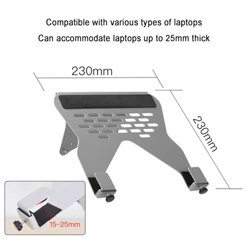 Laptop Wall Mount, 2-in-1 Monitor Gas Spring Arm, with Detachable Tray, Full Motion Adjustable, Holds Max 7kg, for 11-17" Notebook/13-32 Computer Screen A