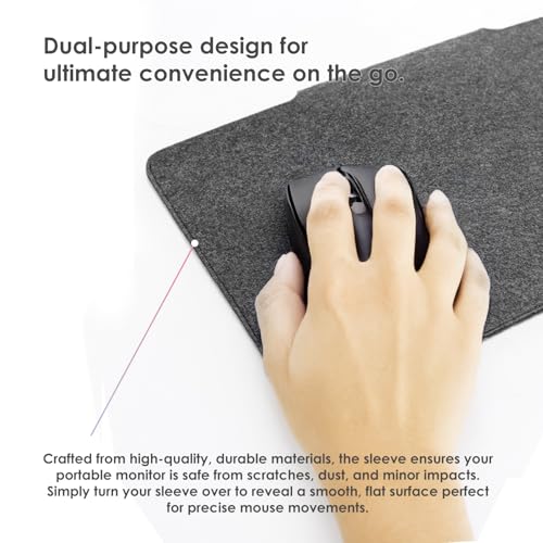 Kado 15.6 Inch Portable Monitor Protective Sleeve Carrying Bag 15.55"x9.25" | For Sceptre Kado MNN KYY InnoView Yxk ForHelp AYY VisionOwl Yodoit Uperfect ViewSonic ASUS Dell Lenovo 15.6" Portable Display