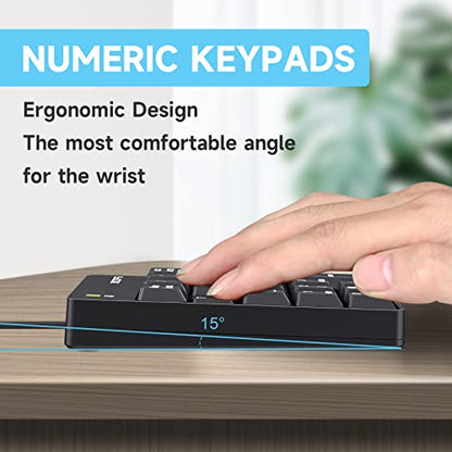 MOFII Number Pad - Black Wired Numeric Keypad Silent 19 Keys USB Numpad, Portable Financial Accounting Keyboard 10 Key for Laptop/Computer/PC/Notebook/Surface Pro - color: Black-A