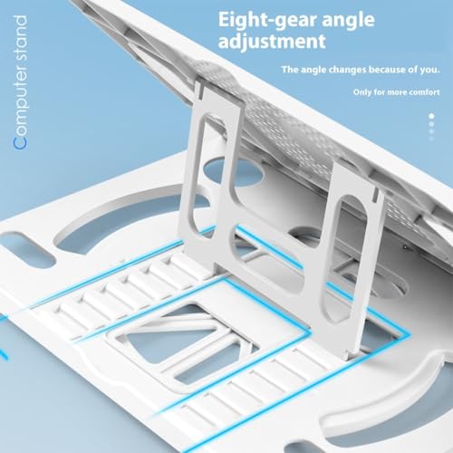 Laptop Stand for Desk Portable and Adjustable Laptop Rack 360 Degree Rotating - color: Pink