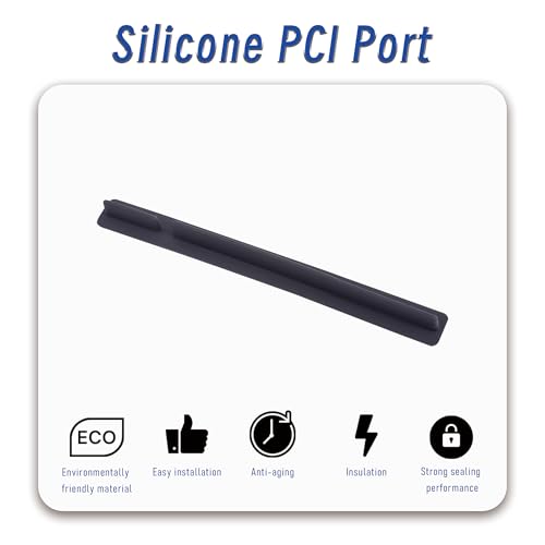 2 PCS PCI Port Anti-dust Plugs, Silicone Covers Caps Stoppers, Port Protector for End Computer Digital Socket Printer,3.23 x 0.31 x 0.24 (LxWxH) - size: PCI/Black/2 PCS