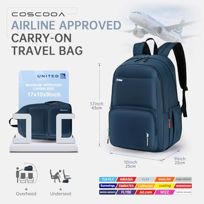 17x10x9 Personal Item Bag Carry On Backpack 20L Flight Approved | United Airlines Small Carry On Backpack Underseat Travel Luggage Bag, Mochila de Viaje,Cabin Size Lightweight Backpack - color: Black