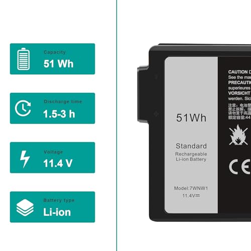 7WNW1 GK3D3 Laptop Battery Compatible with Dell Latitude 5424 5420 Rugged 7424 Extreme P85G P86G P137G P137G001 P137G002 P85G001 P86G001 Series DMF8C 0DMF8C 6NNCF DP3KF DMF0C 07WNW1 0GK3D3 451-BCHV - size: 4.84*3.43*0.63inch