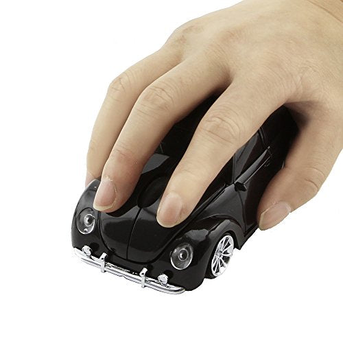 elec Space Usbkingdom 2.4GHz Wireless Mouse Cool 3D Sport Car Shaped Ergonomic Optical Cordless Mice with USB Receiver for PC Laptop Computer 1600DPI 3 Buttons Black - color: black