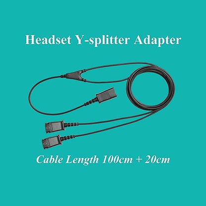 Y-Training Y-Splitter Headset Adapter Cable Compatible with Plantronics QD Headset for Training Purposes - size: No switch + plantronics-qd