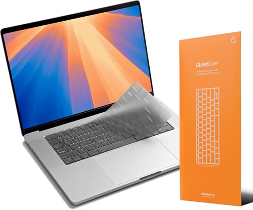 GhostCover FlexType Premium Keyboard Protector for High-Performance Typing, Compatible with 2021-2026 MacBook Pro 14/16 MacBook Air 13/15 M5-M1 Pro/Max, US Keyboard Layout, Tinted Translucent - color: Translucent (Tinted)