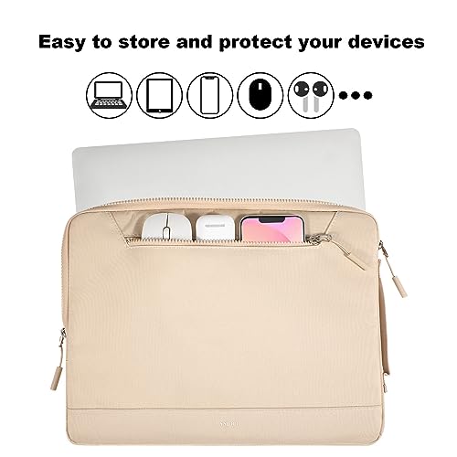 LANDICI 14 to 15 Inch Protective Laptop Sleeve with Handle, Apricot | Slim water-resistant case with reinforced 360-degree padding protects MacBook, Surface, Chromebook and other laptops - color: Apricot, size: 14-15 Inch