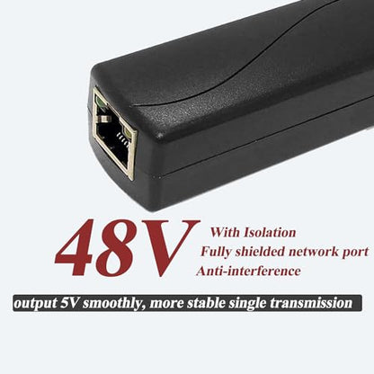 2.5G Micro USB PoE Splitter 5V/2.4A, PoE to Micro USB 5V/2.4A 12W Output, 2.5Gbps Gigabit Ethernet Comply IEEE802.3af/at, Plug and Play for Smart Home - style: USB0502G-X Micro USB 5V/2A