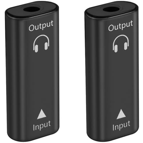 [2 Pack USB C to 3.5mm Headphone Jack Adapter, Type C Female to 3.5mm Female Digital Aux Audio Converter with DAC for PC, Tablet, Laptop, Microphone, Speaker
