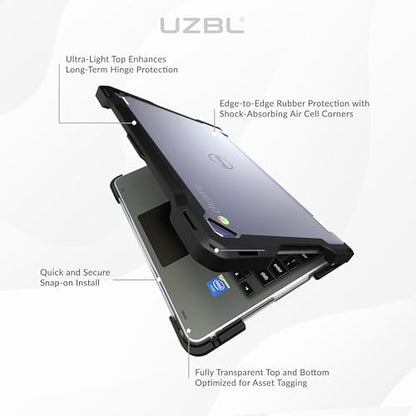 UZBL Hard Shell Case for Dell Chromebook 3120/3110 / 3100 2-in-1 & Clamshell, Student-Proof K-12 Protective Clear Cover (30-Pack) - size: (30-Pack) Rugged Shell