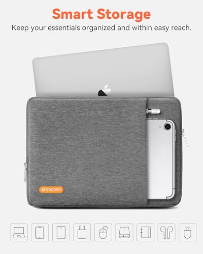 Bagasin 14-15.3 Inch Laptop Sleeve Case for MacBook Air 15.3 | Compatible with MacBook Pro M1-M5 2026 A3426 A3427 A3434 A3185 A3401 A3112, Fits HP Dell ASUS Lenovo 13.3-14 inch notebooks - color: Grey, size: 14