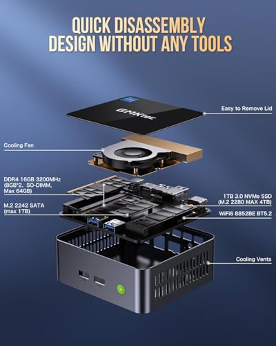 GMKtec Mini PC Intel Core i7-1185G7 (Up to 8 GHz) 16GB DDR4 1TB SSD | Intel i226V RJ45 2.5G Iris Xe Graphics USB4.0 Desktop Mini Computers WiFi 6, BT 5.2/ DP, HDMI M2 - size: Intel Core i7-1185G7 16GB DDR4 + 1TB