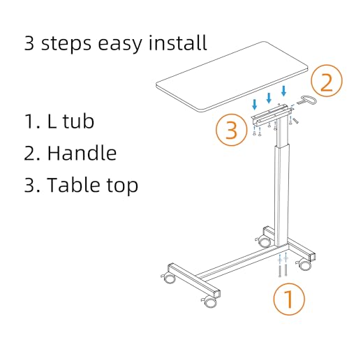 Overbed Table with Wheels Adjustable Height, Heavy Duty Hospital Table Over Bed for Home Use 70 Pounds Capacity - color: Beech Color