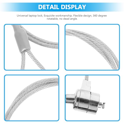 2 Sets Laptop Security Cable Locks with Keys 1.12m Anti-Theft Notebook and Computer Cable Lock for Office and Home Use