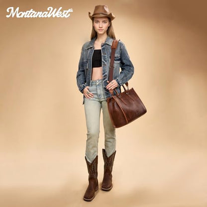 Montana West Laptop Tote Bag for Women 15.6 Inch Computer Bags Business Office Work Briefcase With Adjustable Shoulder Strap - color: Coffee