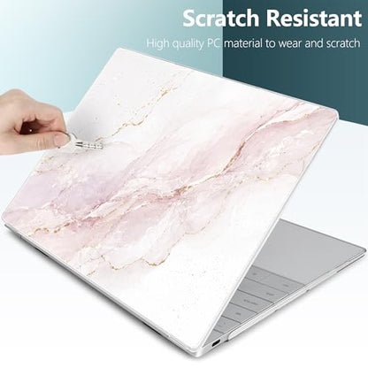 Batianda Blush Pink Marble Case for Dell XPS 13 Laptop 2024 2025 | Fits Model Number 9340/9345/9350 13.4" Display, Slim Hard Shell, Lightweight Scratch-Resistant with Professional Protection - color: Blush Pink Marble