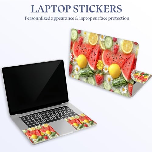Universal Laptop Skin Sticker Decal,15.6 Inch Laptop Vinyl Cover for 13" 14" 15.6" Laptop,Scratch-Resistant Waterproof Protector Wrap,Reusable with Wrist Pads,Summer Fruit Ice Pattern - color: Summer Fruit Ice Pattern